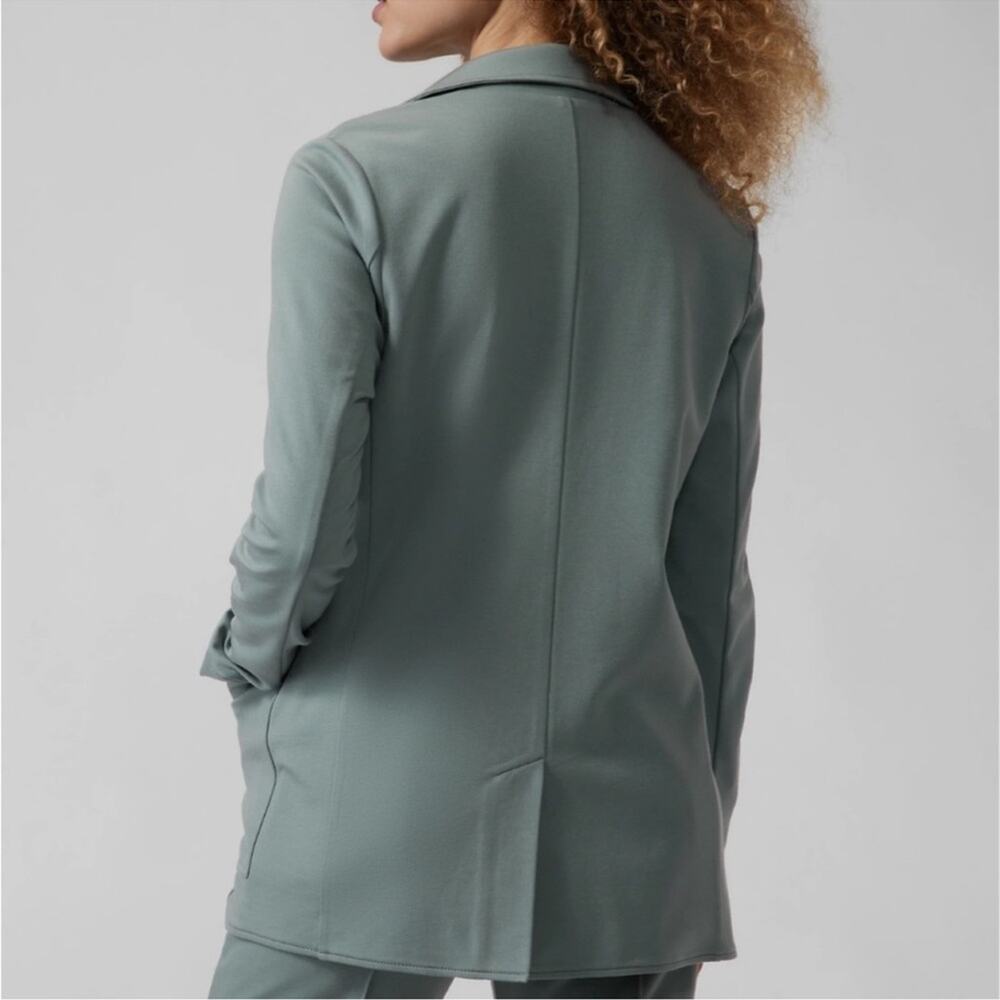 Athleta Eastbound Minimalist Seafoam Sage Green Open Front Blazer Women’s Size 4 - Picture 3 of 13